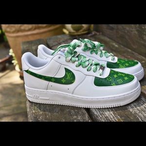 Nike Air Force 1 ‘07 Low White Custom Forest Green
